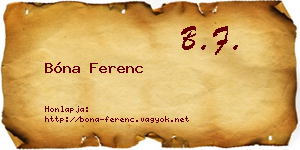 Bóna Ferenc névjegykártya
