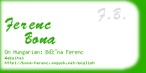 ferenc bona business card